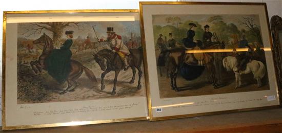 2 1865 Gone Away & The old Fox hunter gilt framed prints